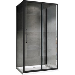 Душевое ограждение Abber Schwarzer Diamant 110х80 см AG30110BH-S80B-S80B, черный/прозрачное - фото 