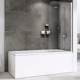 Шторка для ванны Abber Ewiges Wasser 100 см AG52100, хром/прозрачное - фото 