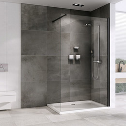 Душевая перегородка Abber Immer Offen 120 см AG61120B8 (стекло 8 мм), черный/прозрачное - фото 