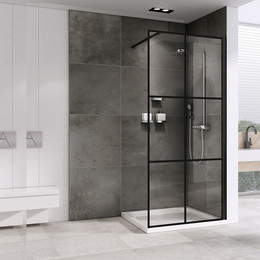 Душевая перегородка Abber Immer Offen 120 см AG62120B8 (стекло 8 мм), черный/прозрачное - фото 