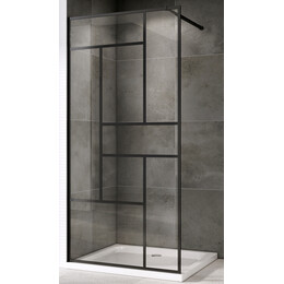 Душевая перегородка Abber Immer Offen 120 см AG63120B8 (стекло 8 мм), черный/прозрачное - фото 