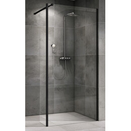 Душевая перегородка Abber Immer Offen 100 см AG66100B, черный/прозрачное - фото 