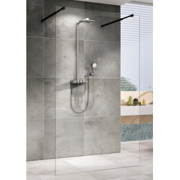 Душевая перегородка Abber Immer Offen 120 см AG68120B8 (стекло 8 мм), черный/прозрачное - фото 