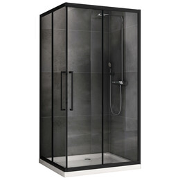 Душевое ограждение Abber Schwarzer Diamant 120х90 см AG02129BH, черный/прозрачное - фото 