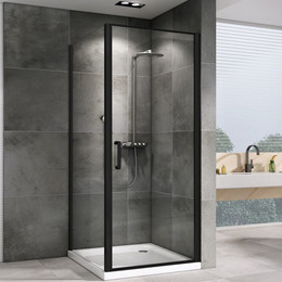 Душевое ограждение Abber Sonnenstrand 90х80 см AG04090B-S80B, черный/прозрачное - фото 