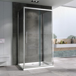 Душевое ограждение Abber Schwarzer Diamant 140х90 см AG30140H-S90-S90, хром/прозрачное - фото 