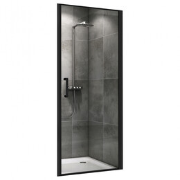 Душевая дверь Abber Sonnenstrand 80 см AG04080B, черный/прозрачное, Цвет стекла: прозрачное, Цвет профиля: чёрный, Размер - мм: 800 - фото 