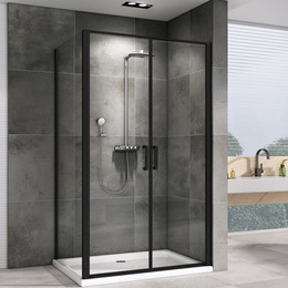 Душевое ограждение Abber Sonnenstrand 100х80 см AG04100BC-S80B, черный/прозрачное - фото 