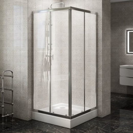 Душевое ограждение BelBagno 80x80 см DUE-A-2-80-C-Cr, хром/прозрачное - фото 