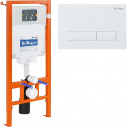 Инсталляция для унитаза BelBagno BB002-80/BB009-MR-BIANCO (кнопка Marmi, цвет белый) - фото 