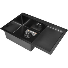 Кухонная мойка Gerhans K37851B-L 1 мм, PVD графит L, Цвет производителя: графит - фото 