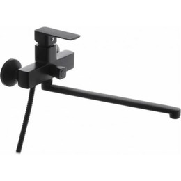 Смеситель для ванны Mixxus Premium Kubus MP0183 с душевым гарнитуром, черный - фото 