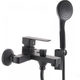 Смеситель для ванны Mixxus Premium Kubus MP0184 с душевым гарнитуром, черный - фото 