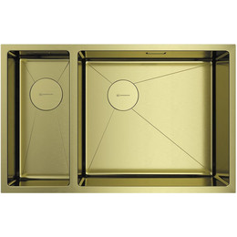 Мойка кухонная Omoikiri Taki 69-2-U/IF SIDE LG-R (4993184) 1,2 мм, светлое золото, Цвет производителя: светлое золото - фото 