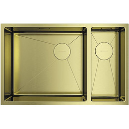 Мойка кухонная Omoikiri Taki 69-2-U/IF SIDE LG-L (4997051) 1,2 мм, светлое золото, Цвет производителя: светлое золото - фото 