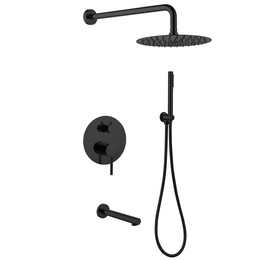 Душевая система для ванны Abber Emotion AF8817B, черный матовый - фото 