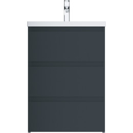Тумба напольная с раковиной Am.Pm Gem S 60 см M91FSX0602GM, графит матовый - фото 