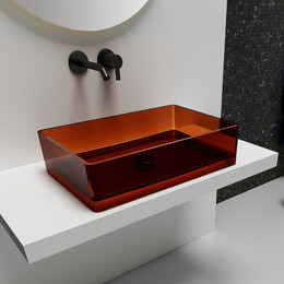 Раковина-чаша прозрачная Abber Kristall 60 см AT2803Opal, красный - фото 