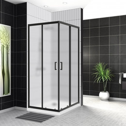 Душевое ограждение BelBagno 90х90 см UNO-195-A-2-90-P-NERO, черный/матовое - фото 