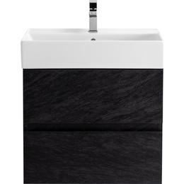 Тумба подвесная с раковиной Cezares MOLVENO 46-60-2C-SO-NR 60 см, Nero - фото 