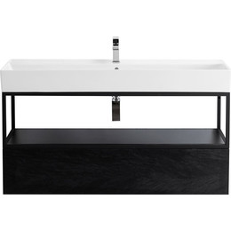 Тумба подвесная с раковиной Cezares CADRO-100-1C-SO-NR-BLUM 100 см, Nero - фото 