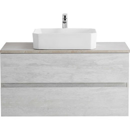 Тумба подвесная со столешницей Cezares MOLVENO 46-80-2C-SO-LB 80 см, Legno Bianco/Marmo Crema Opaco - фото 