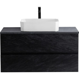 Тумба подвесная со столешницей Cezares MOLVENO 46-80-2C-SO-NR 80 см, Nero/Marmo Nero Opaco - фото 