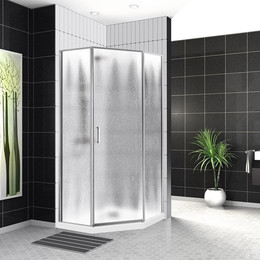Душевое ограждение BelBagno 90x90 см UNO-195-P-1-90-CH-CR, хром/шиншилла - фото 