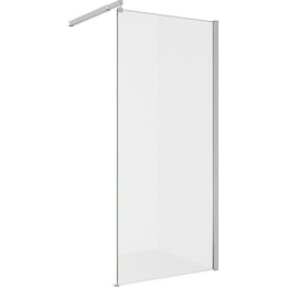 Душевая перегородка Alex Baitler 100x200 см AB29100S1 (стекло 8 мм) с кронштейном в комплекте, хром/розрачное - фото 