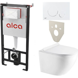 Инсталляция Alcaplast AM101/1120-4:1 RU с подвесным безободковым унитазом Azario Gloria AZ-2003 - фото 