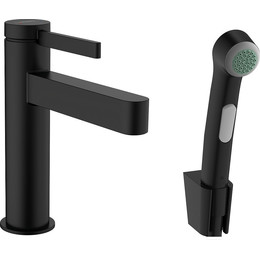 Смеситель для раковины с лейкой для биде Hansgrohe Finoris 76210670, черный матовый - фото 