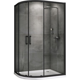 Душевое ограждение Abber Schwarzer Diamant 100x90 см AG01190B, чёрный/прозрачное - фото 