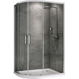 Душевое ограждение Abber Schwarzer Diamant 100x80 см AG01180, хром/прозрачное - фото 