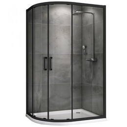 Душевое ограждение Abber Schwarzer Diamant 110x80 см AG01118B, чёрный/прозрачное - фото 