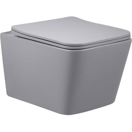 Унитаз подвесной безободковый Vincea Q-Line VT1-12MG с крышкой микролифт, серый матовый, Цвет производителя: серый - фото 