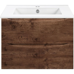 Тумба подвесная с раковиной Vincea Mia 70 см VMC-2MC700RW, тёмное дерево - фото 