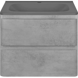 Тумба подвесная с раковиной Vincea Vico 60 см VMC-2V600BT (раковина черная VCB-2VP600B), бетон - фото 
