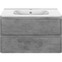 Тумба подвесная с раковиной Vincea Vico 80 см VMC-2V800BT (раковина белая VCB-2VP800W), бетон - фото 