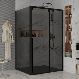 Душевое ограждение Ambassador Intense 130x100 см 110022202IBB-100IBB (стекло 8 мм) чёрный/тонированное - фото 