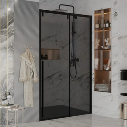 Душевая дверь Ambassador Intense 120 см 110022201IBB (стекло 8 мм) чёрный/тонированное - фото 
