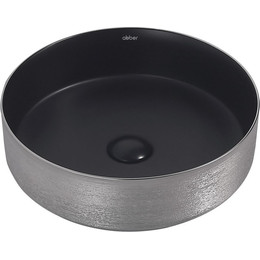 Раковина-чаша Abber Bequem 40 см AC2109BS, черный матовый/серебро - фото 