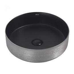 Раковина-чаша Abber Bequem 40 см AC2109BS, черный матовый/серебро - фото 
