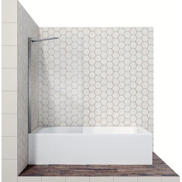 Шторка для ванны Ambassador Bath Screens 800х1400 мм 16041103 с кронштейном, хром/прозрачное - фото 