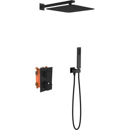 Душевая система для душа с термостатом Vincea VSFW-102TMB, черный матовый - фото 