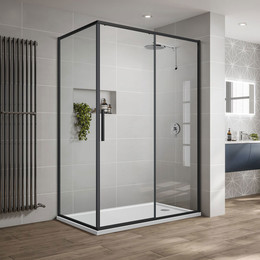 Душевое ограждение Vincea Slim-U 120x90 см VSR-2SU9012CLB, черный/прозрачное - фото 