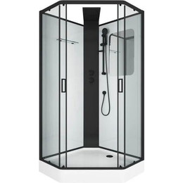 Душевое кабина Grossman Elegans 90x90 см GR251D, чёрный/прозрачное - фото 