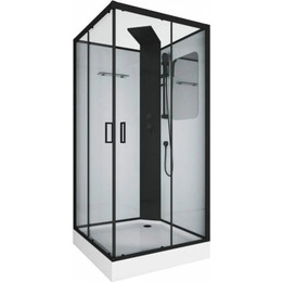 Душевое кабина Grossman Elegans 100x100 см GR250Q, чёрный/прозрачное - фото 