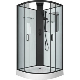 Душевое кабина Grossman Elegans 90x90 см GR251, чёрный/прозрачное - фото 