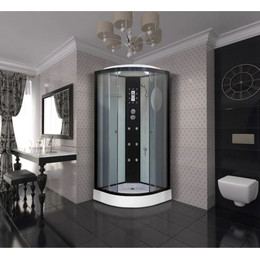 Гидробокс Niagara Ultra NG-1901-01 90x90 см, черный/тонированное (безсиликоновая сборка) - фото 