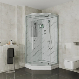 Душевая кабина Niagara Luxe NG-7701DM 90x90 см, серебро/прозрачное - фото 
